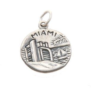 Sterling Silver Double Sided Miami Charm Jewelry
