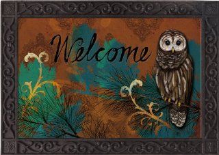 Rustic Owl Welcome Floor Mat  Doormats  Patio, Lawn & Garden