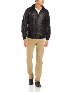 Elie Tahari Men's Open Bottom Leather Jacket at  Mens Clothing store