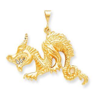 10K Yellow Gold Dragon Charm Jewelry FindingKing Jewelry
