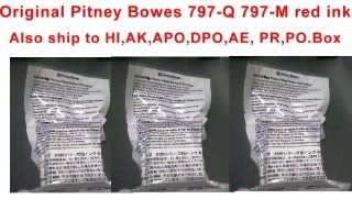 Pitney Bowes 3 pack of Genuine/Authentic/Real/Actual/Original new Red Fluorescent Ink Cartridge 797Q or 797M. 797 M and 797 Q are the same inks for k700 K7M0 postage meter mailstation 2 printer machine.