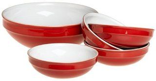Emile Henry 5 Piece Pasta Bowl Set, Cerise Red Kitchen & Dining