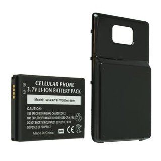 EZCell Extended Lithium Ion Battery with Black Door for Samsung Galaxy S II SGH I777   Retail Packaging   Black Cell Phones & Accessories