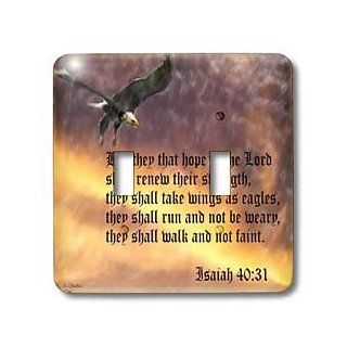 3dRose lsp_27419_2 Isaiah 40 31 Bible Verse with Eagle Against A Troubled Sky Double Toggle Switch   Switch Plates  