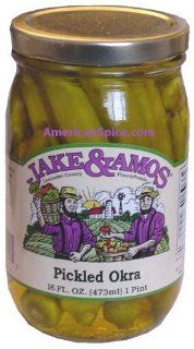 Jake & Amos Pickled Okra, 16 fl oz  Grocery & Gourmet Food
