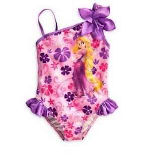  Girls' Rapunzel Tangled Swimsuit Purple Flower Clothing