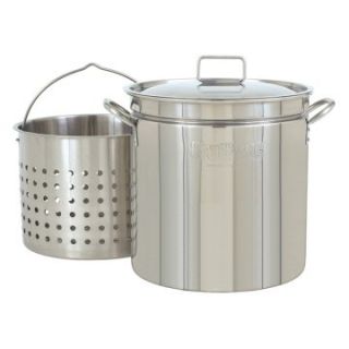 Bayou Classic Steam Boil Fry Stainless Steel Stockpot with Basket   Turkey Fryers
