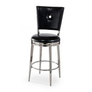 Hillsdale Montbrook Swivel Counter   Shiny Nickel/Black   Dining Chairs