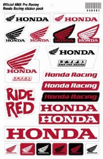 AMA Licensed Apparel HONDA STICKER SET(WING) AMA Licensed Sticker Sets RED Honda G HON803 Automotive
