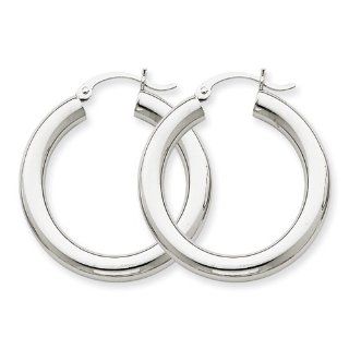 Gold and Watches 14k Polished 4mm Lightweight Round Hoop Earrings Jewelry