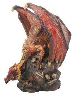 Bone Collector Red Dragon Collectible Serpent Sculpture Model Statue  
