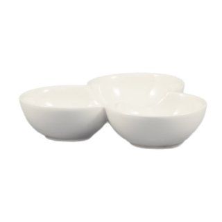 CAC China COL 42 2 Ounce Porcelain 3 Leaves Bowl, 7 1/2 by 1 3/4 Inch, Super White, Box of 12 Kitchen & Dining