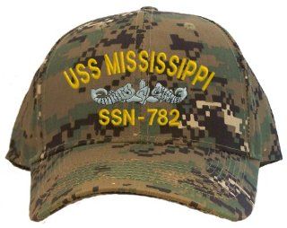 USS Mississippi SSN 782 Embroidered Baseball Cap   Digital Camo 