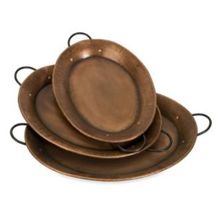 IMAX Tauba Copper Plated Trays   Set of 3   Serving Trays