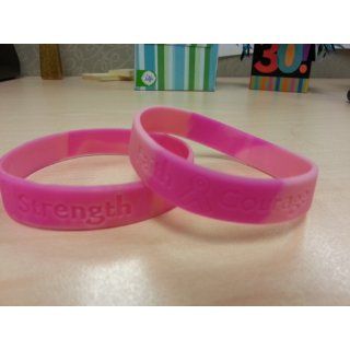 12 Ribbon Silicone Camouflage Bracelets Breast Cancer Awareness Wrist Bands   Pink Toys & Games