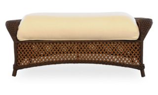 Lloyd Flanders Grand Traverse All Weather Wicker Large Ottoman   Outdoor Ottomans
