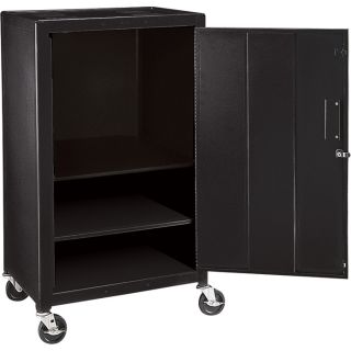 Wilson Mobile Metal Cabinet Cart   Locking, Black, Model MC42E