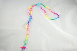 Bright Multi Color Rope Cross Rosary 28" Necklace pink Green Purple Orange Turquoise  Other Products  