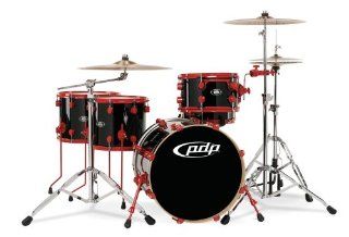 Pacific Drums by DW 805 SHELL PACK 20IN KICK BLACK W RED HW Musical Instruments