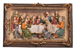 Last Supper Hanging Wall Art in 3D   15W x 10H in.   Wall Sculptures and Panels