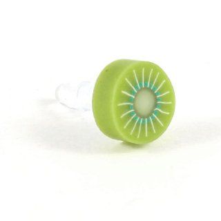 Green Kiwifruit 3.5mm Headphone Jack Dust Plug Ear Cap for Cell Phone Electronics