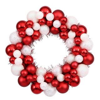 Vickerman 12 in. Candy Cane Ball Wreath   Christmas Wreaths