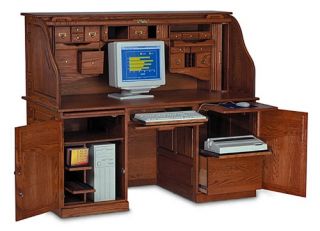 Haugen Deluxe Rolltop Computer Desk   Writing Desks