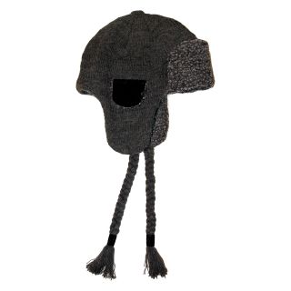 MUK LUKS Fairisle Knit Button Mens Top Trapper Hat   Grey Heather Sherpa   Hats and Earmuffs