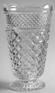 Anchor Hocking Wexford Flower Vase   Clear, Ruby Or Amber, Criss Cross