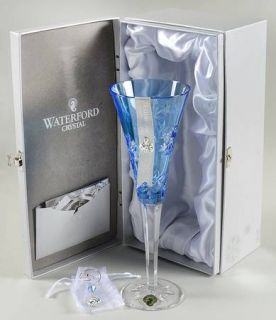 Waterford Snowflake Wishes (Box) Lt Blue Goodwil Flt Champagne Box w/2 Charms  