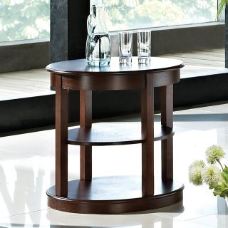 Steve Silver Crestview Oval Espresso Wood End Table   End Tables