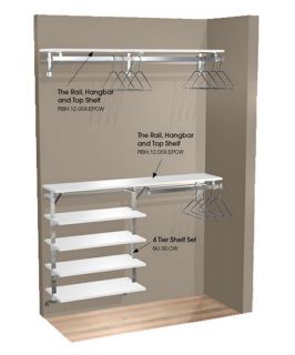 Arrange A Space 59 in. Double Hang Wall Closet with 4 Shelves   Wood Closet Organizers