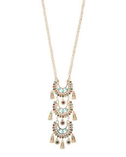 Triple Tiered Beaded Pendant Necklace