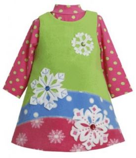 Bonnie Jean Baby 3M 9M Colorblock Jewel Snowflake Fleece Jumper Dress Set Clothing