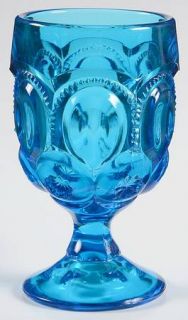 Smith Glass  Moon & Stars Blue (Cobalt) Water Goblet   Cobalt Blue