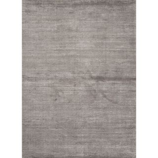Hand loomed Solid Grey Wool/ Silk Rug (5 X 8)