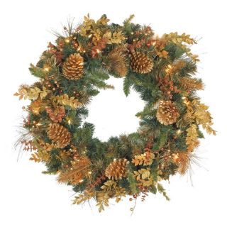 30 in. Gold Pine Cone Wreath   Christmas Wreaths