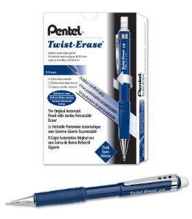 Pentel Twist Erase III Mechanical Pencil (0.9mm) Blue Barrel, Box of 12 (QE519C) 