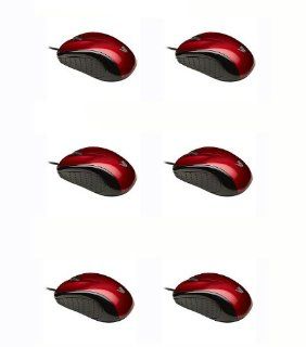 V7 (MV3010010 RED 5NB) 6 Pack Red Mid Size USB Optical LED Ambidextrous Mouse Computers & Accessories