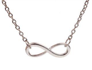 Lovers2009 Lucky Jewelry Horizontal 8 Character Eight Word pendant Simple Music Infinity necklace (Silver) Jewelry