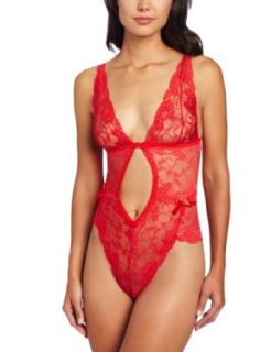 Just Sexy Women's Lace Teddy, Black, Large/X Large Clothing