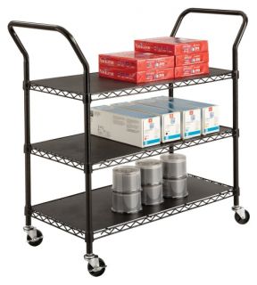 Safco 3 Shelf Wire Utility Cart   Filing Accessories