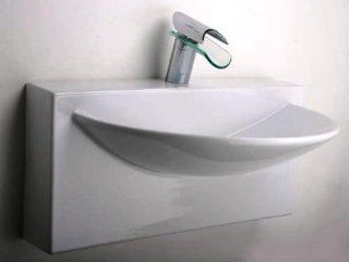 La Toscana L790 Wall Mount Single Hole Bathroom Sink, White   Pedestal Sinks  