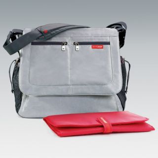 Skip Hop Via Messenger Diaper Bag   Platinum   Designer Diaper Bags