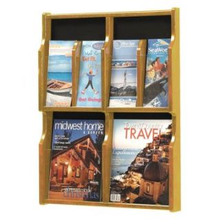 Safco Display Expose Wood 2 Pocket Magazine 4 Pocket Brochure Rack   Commercial Magazine Racks