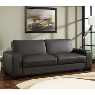 Halo Brown Leather Convertible Sofa   Sofas