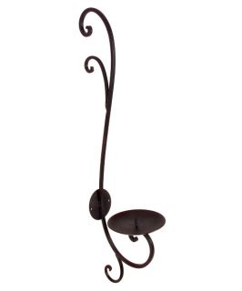 Wrought Iron Scroll Candle Wall Sconce   Candle Sconces