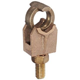 NSI Industries BESN 500NE Utility Connector, Bronze Eyebolt Terminal For Copper Cable To 1/4" 3/4" Copper Flat Bar, Single Type, 0.325"/0.815" Wire Range, 1/0 sol   500MCM Conductor Range, 15/16" Diameter, 1 7/16" Width, 3 3/4