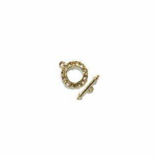 Shipwreck Beads Base Metal Toggle Clasp, Metallic, Antique Gold, 20mm, Set of 3