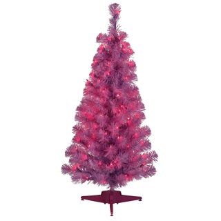 Purple Pre lit 4.5 ft. Pencil Pine Christmas Tree   Artificial Christmas Trees
